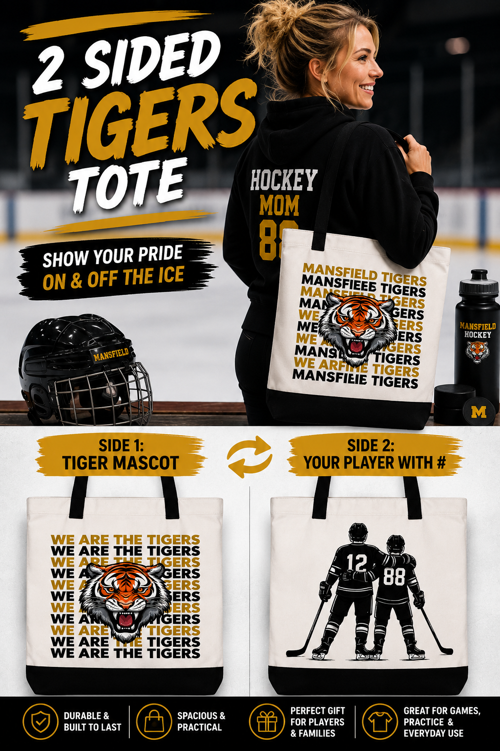 Custom Tiger Hockey Tote