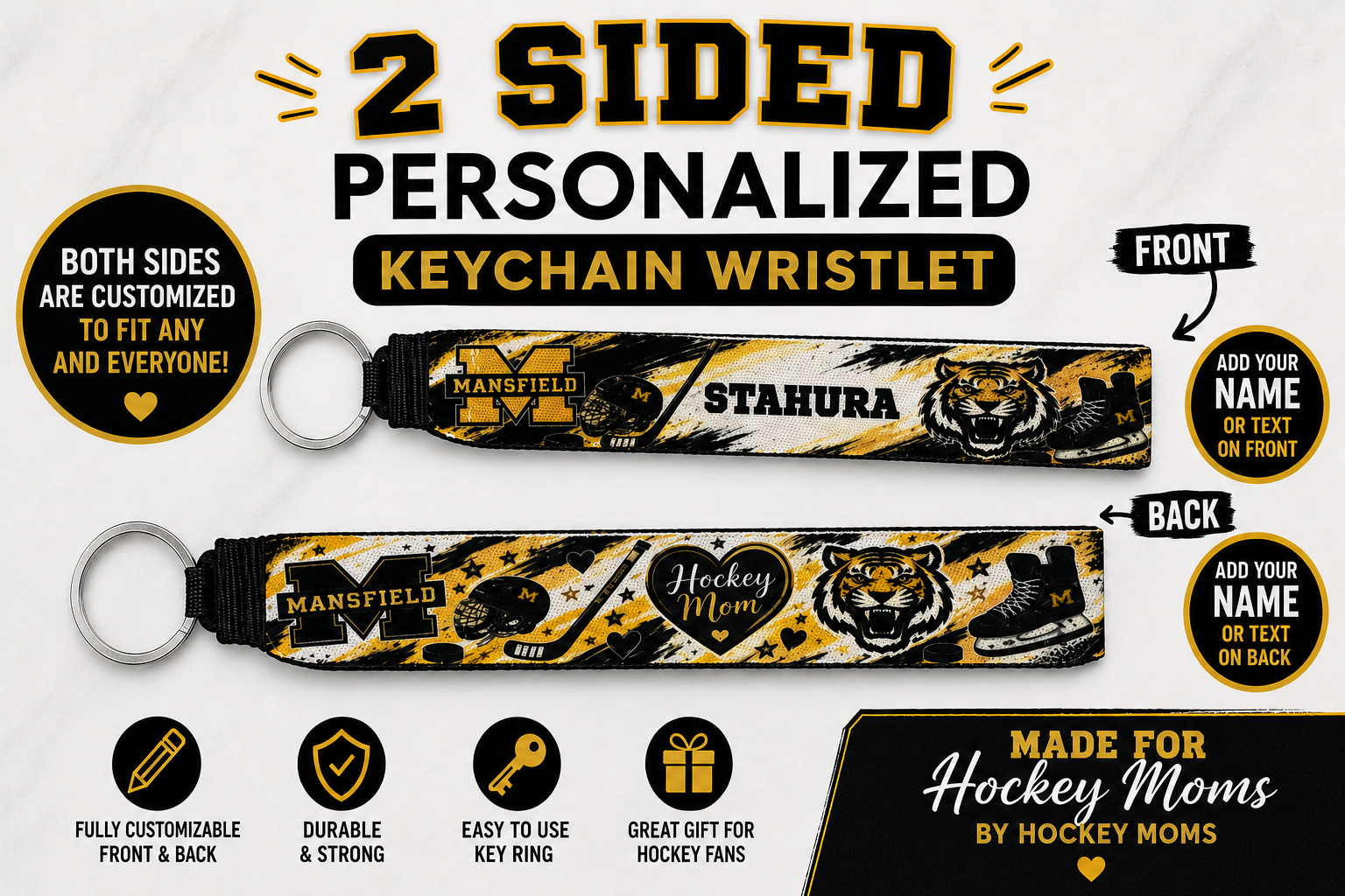 Personalized Keychain Wristlet